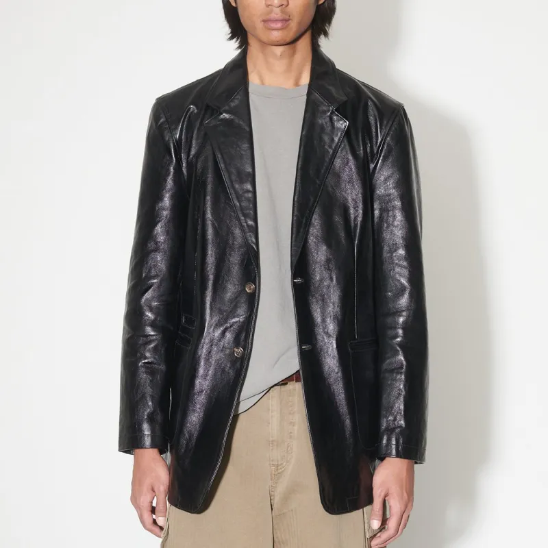 OUR LEGACY Single-breasted Leather Blazer-1