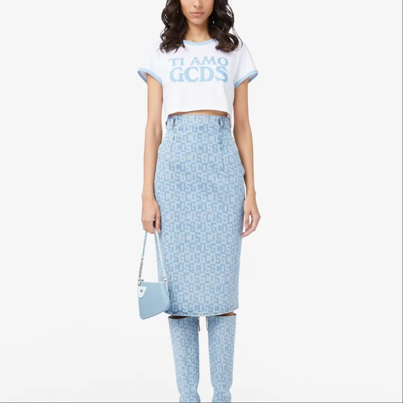 GCDS T Shirt Women's Light Blue-1