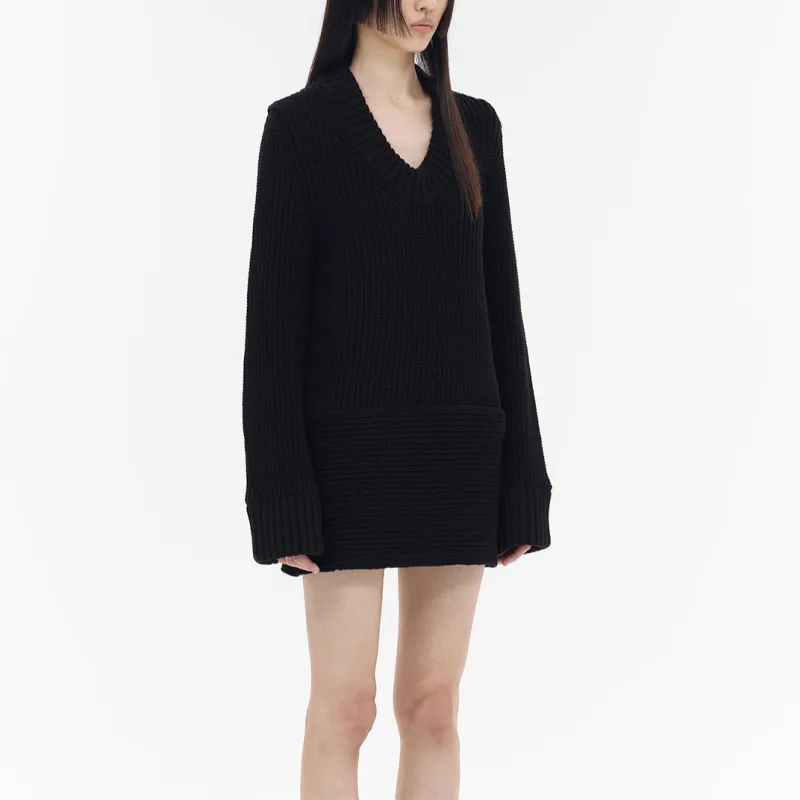 WE11DONE Long Sleeved Dress Women's Black-4