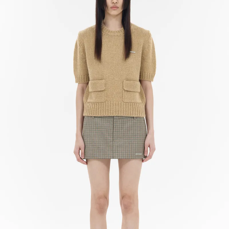 WE11DONE Logo plaque Knitted Top-2