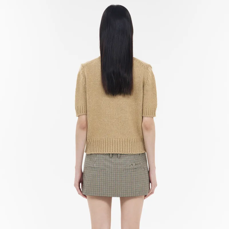 WE11DONE Logo plaque Knitted Top-3