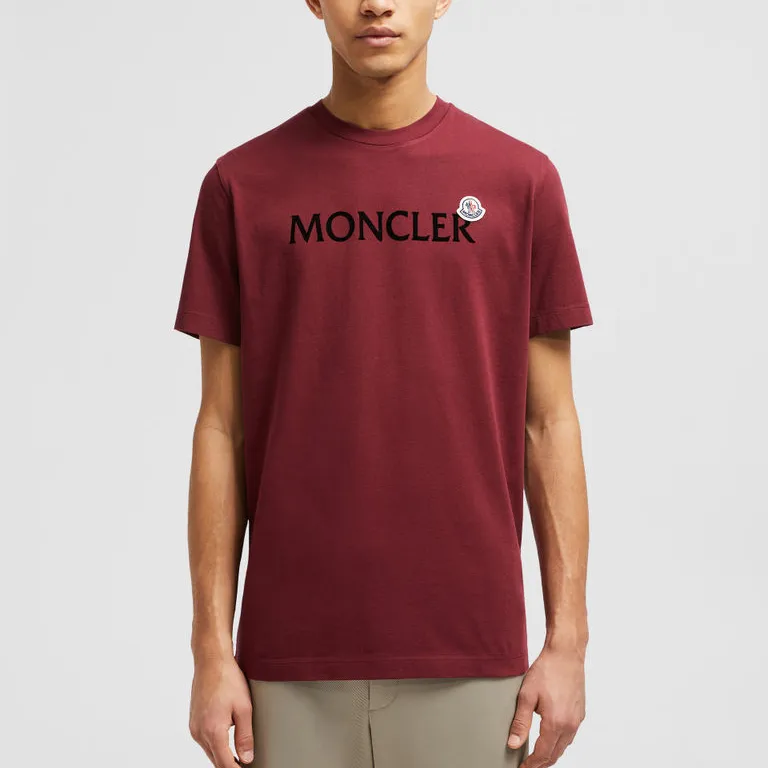 Moncler T Shirt Men's Bordeaux Red-2