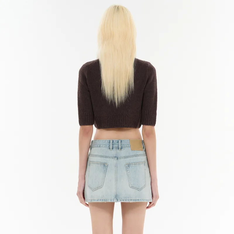 WE11DONE Bouclé Cropped Sweater-3