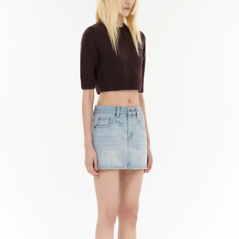 WE11DONE Bouclé Cropped Sweater-4