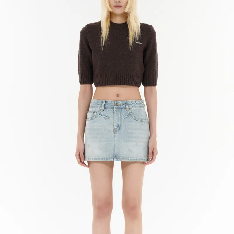 WE11DONE Bouclé Cropped Sweater-2