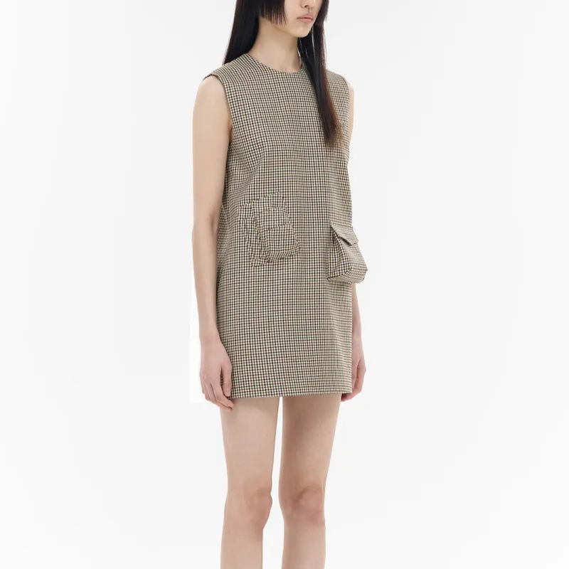 WE11DONE Checked Mini Dress-4