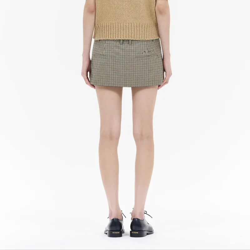 WE11DONE Casual Short Skirts Women's Beige-3