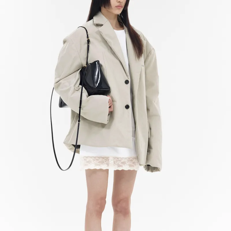 WE11DONE FW24 Puffer Jacket Women's Beige-4
