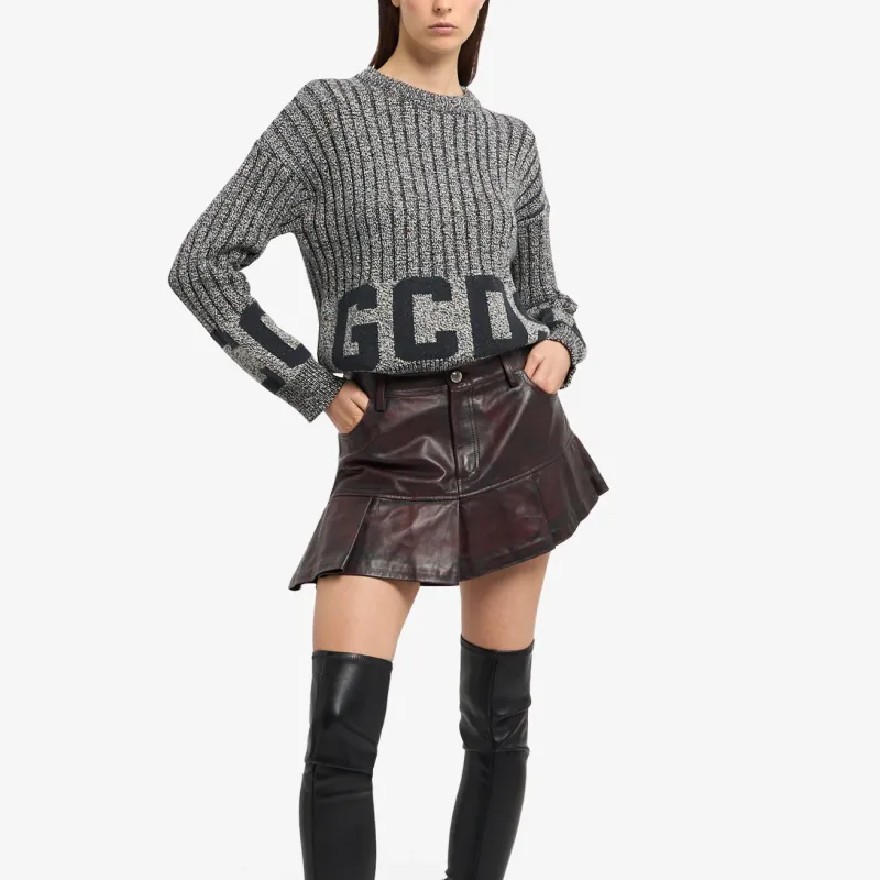 GCDS Logo Intarsia-Knit Crewneck Jumper-1