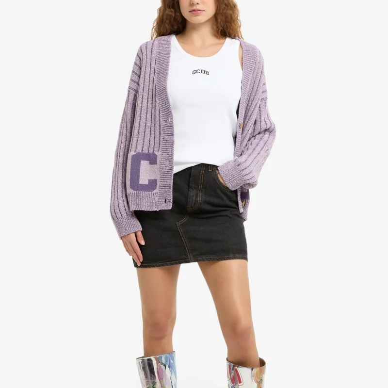GCDS Intarsia knit Logo Cardigan-1