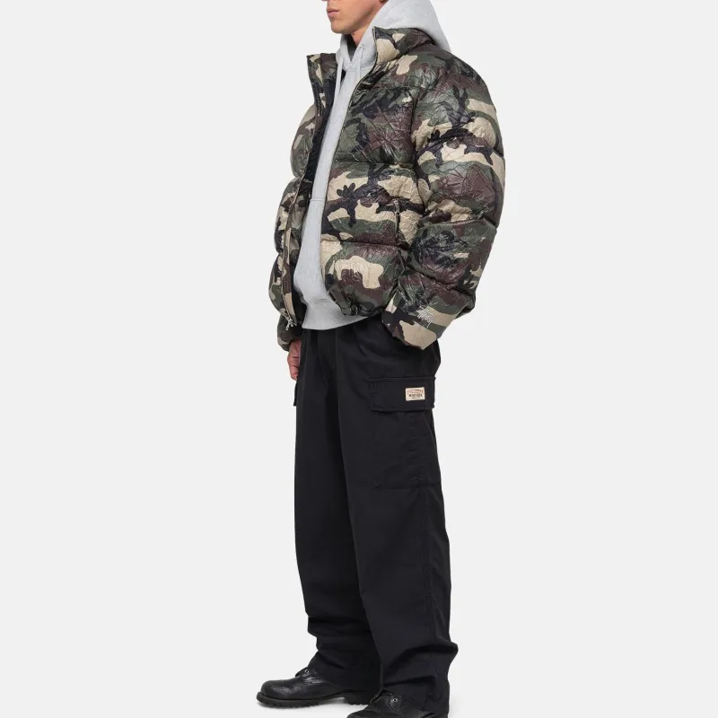 Stussy Wrinkled Nylon Down Puffer Jacket Black L - POIZON Stussy Wrinkled Nylon Down Puffer Jacket Black L - POIZON