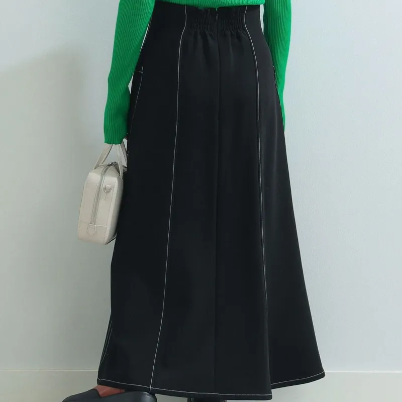 Beams Ray Casual Long Skirt Women's Black-3
