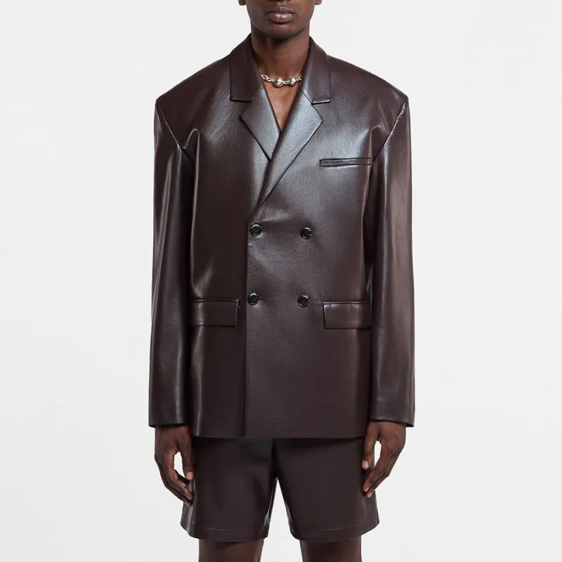 NANUSHKA Gabriel Faux-leather Blazer-1