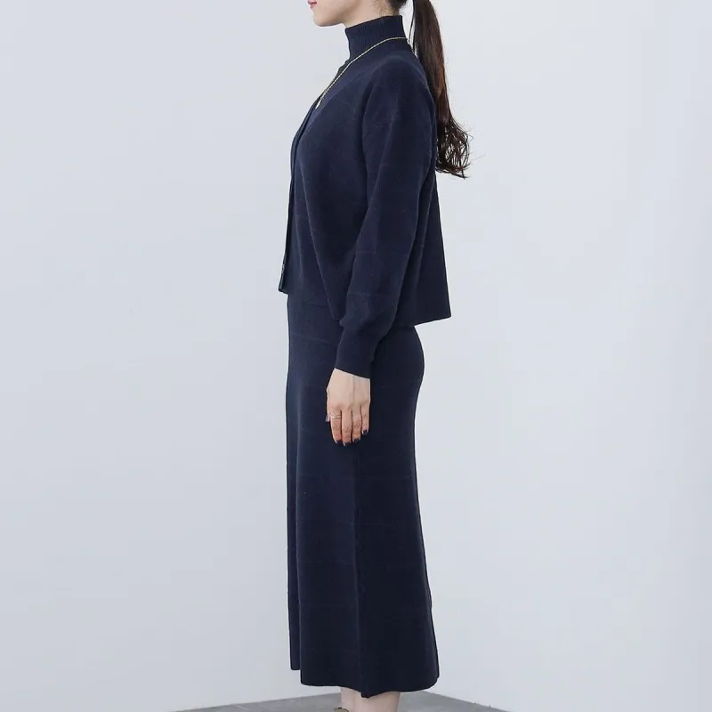 Beams HEART Skirt Set Women's Marine Blue-3