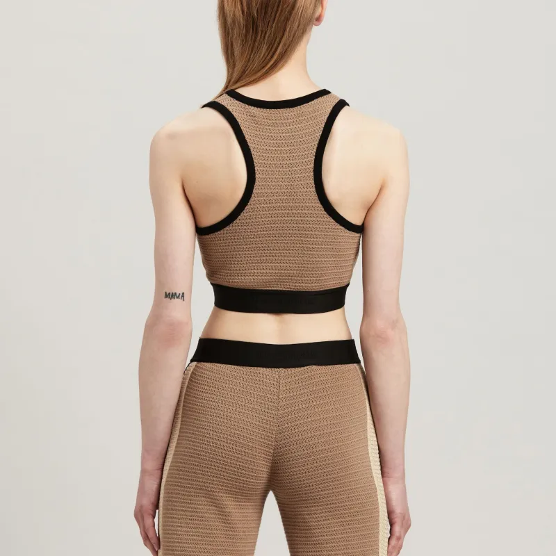 PALM ANGELS Side Stripe Detailed Knitted Tank Top-2