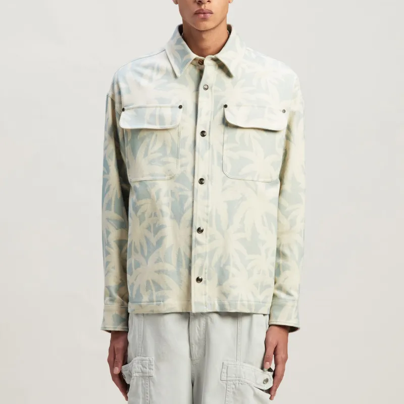 PALM ANGELS Palm Tree Printed Overshirt-1