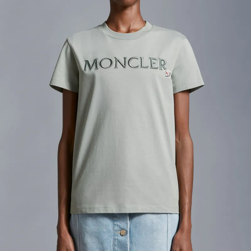 Moncler Logo Embroidered Crew Neck T Shirt-1