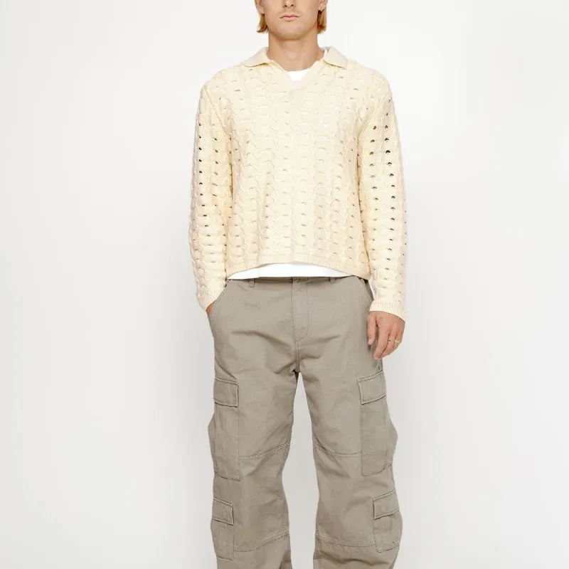 Stussy SS24 OPEN KNIT COLLARED SWEATER Knitwear Men's-12