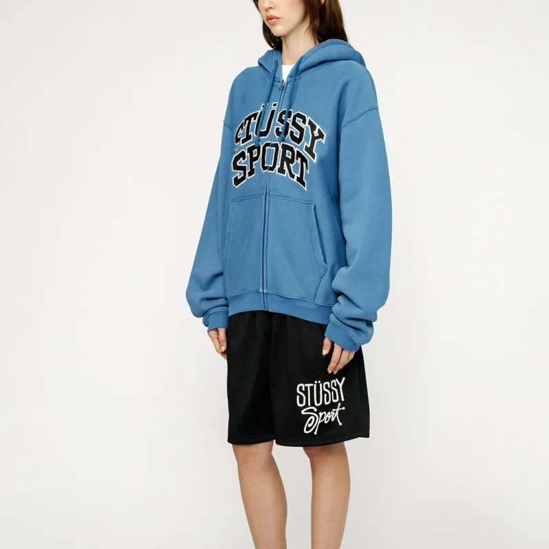Stussy Sport Zip Hoodie Blue L - POIZON