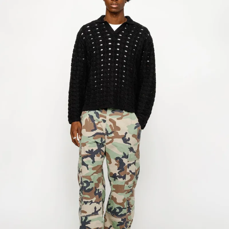 Stussy SS24 OPEN KNIT COLLARED SWEATER Knitwear Men's-7