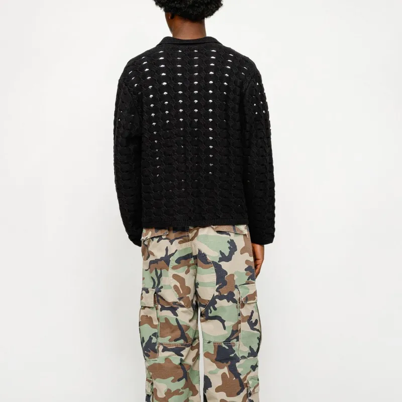 Stussy SS24 OPEN KNIT COLLARED SWEATER Knitwear Men's-8