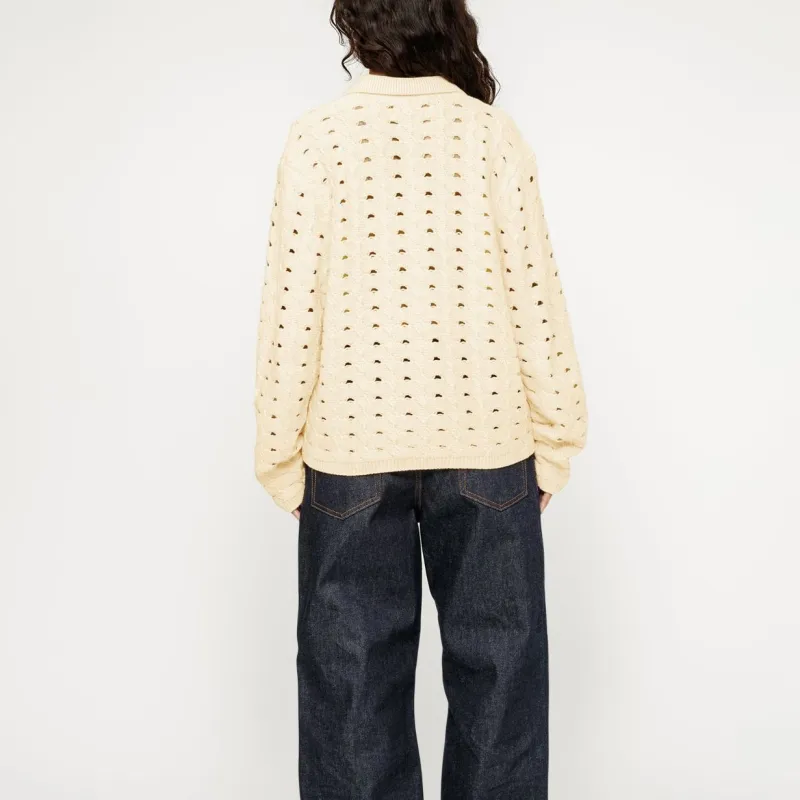 Stussy SS24 OPEN KNIT COLLARED SWEATER Knitwear Men's-13