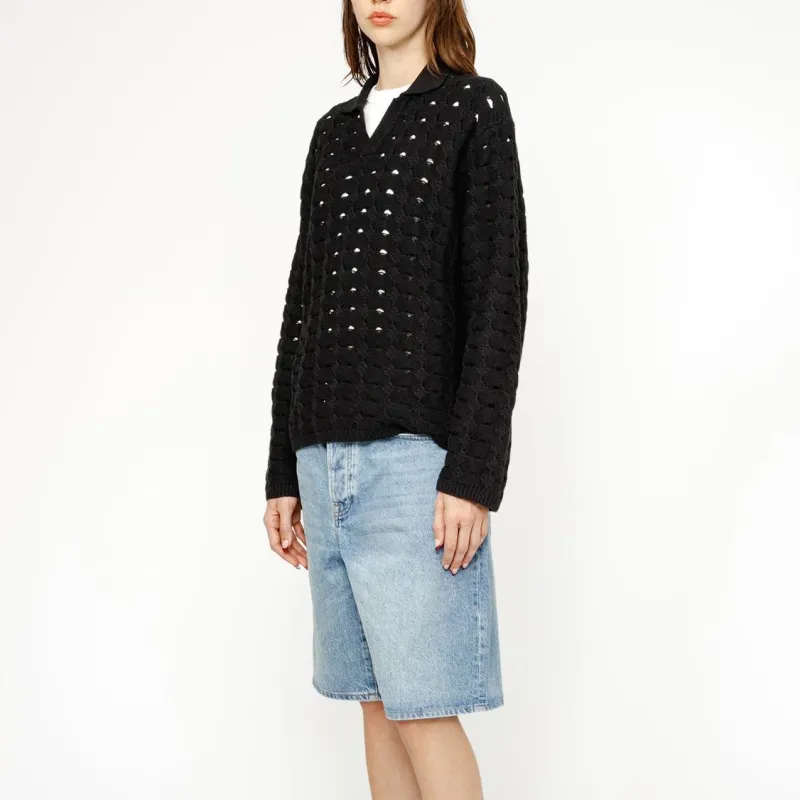 Stussy SS24 OPEN KNIT COLLARED SWEATER Knitwear Men's-9
