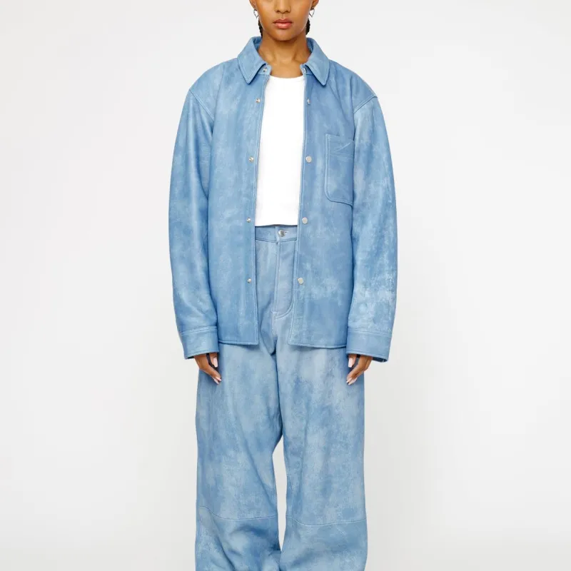 Stussy SS24 LEATHER OVERSHIRT Leather Jacket Unisex-7
