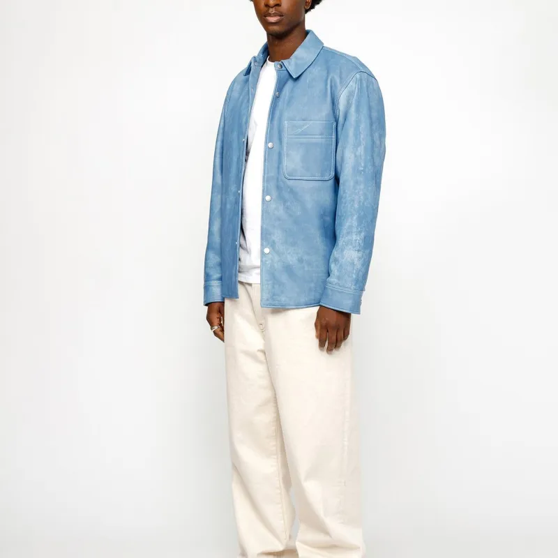 Stussy SS24 LEATHER OVERSHIRT Leather Jacket Unisex-9