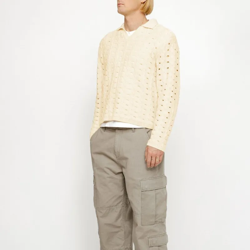 Stussy SS24 OPEN KNIT COLLARED SWEATER Knitwear Men's-14