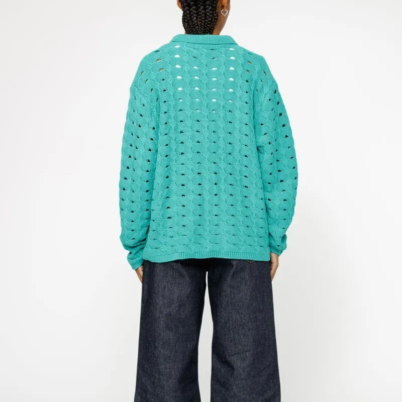 Stussy SS24 OPEN KNIT COLLARED SWEATER Knitwear Men's-3