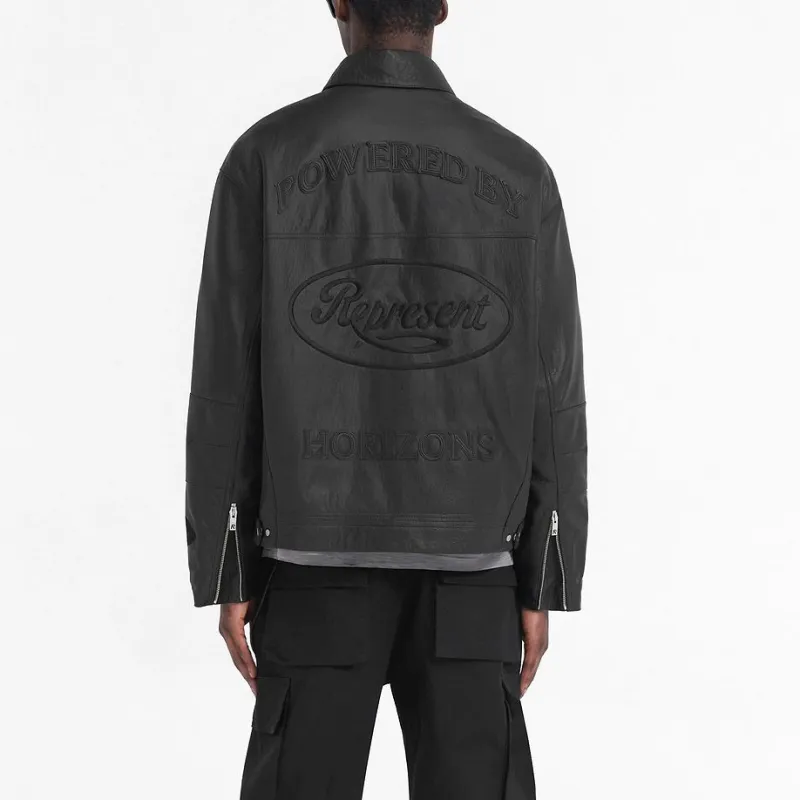 REPRESENT Leather Jacket Men's Black-3