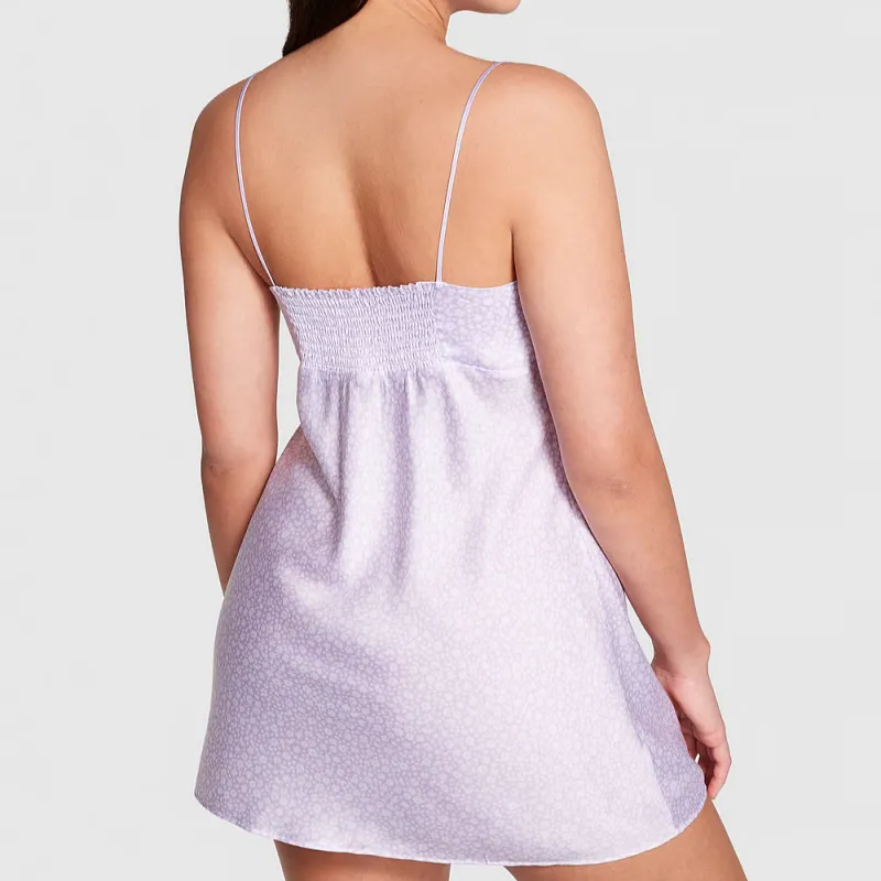 Victoria's Secret PINK TENCEL™ SLIP DRESS/Pastel Lilac Ditsy Floral Nightgown Women's Light Purple-2