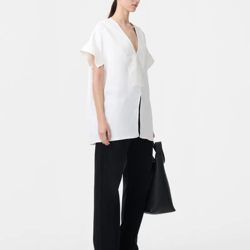 Studio Nicholson V neck Short sleeved T shirt-3