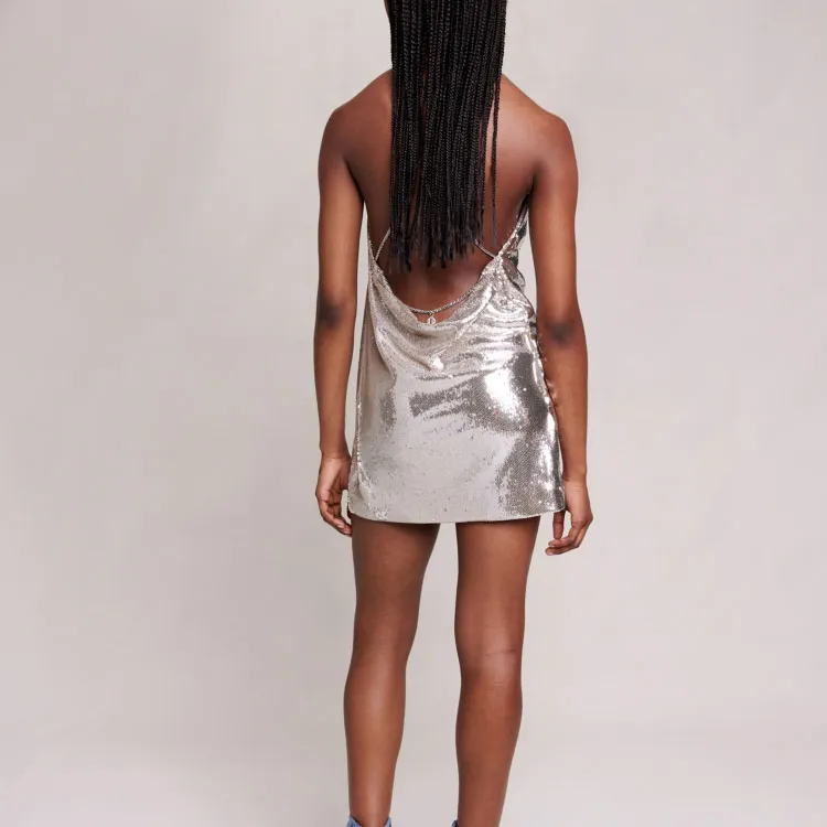 Maje Slip Dresses Women's Silver-3