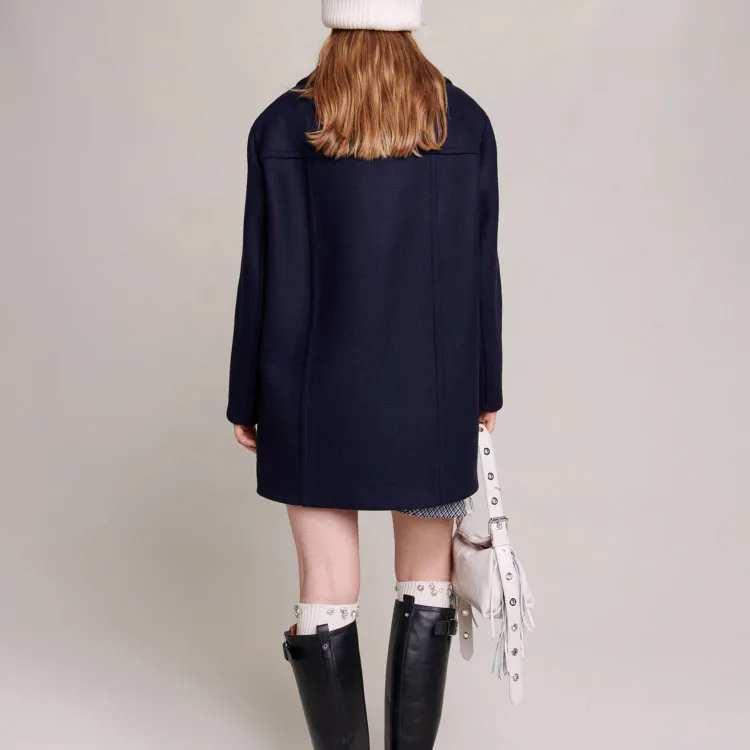 Maje Coats Women's Dark Blue-3