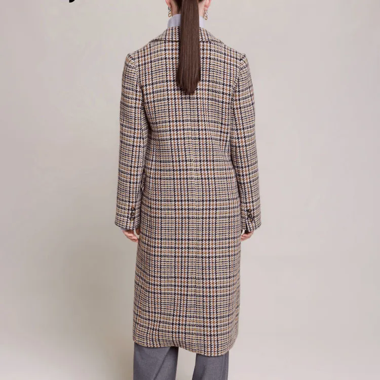 Maje Houndstooth Double-breasted Coat-3