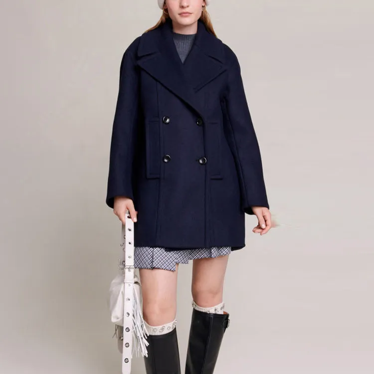 Maje Coats Women's Dark Blue-1