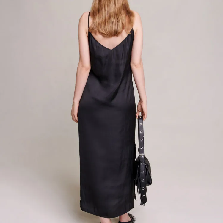 Maje Slip Dresses Women's Black-3