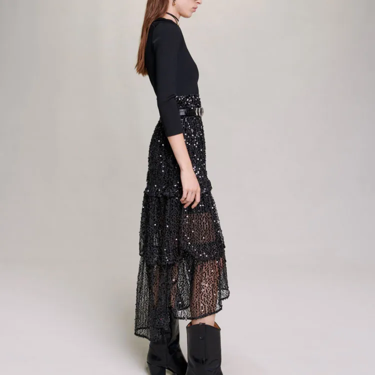 Maje Long Sleeved Dresses Women's Black-2