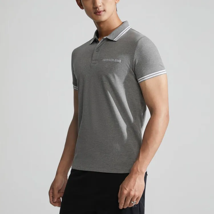 CALVIN KLEIN Polo Shirt Men's Summer Cloud Gray-1