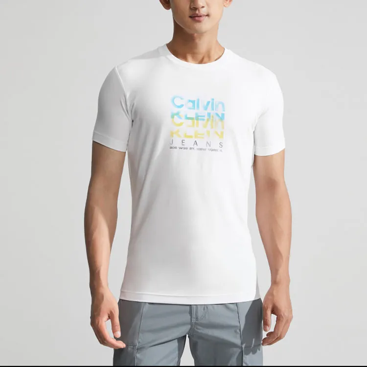 CALVIN KLEIN T Shirt Men's Moon White-3