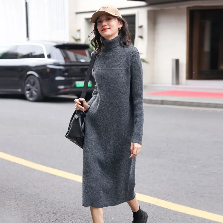 Demana Long Sleeved Dress Women's Dark Heather Gray-1