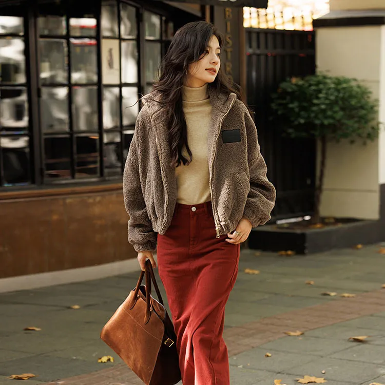 Demana Velvet feel Coat Women's Latte-1