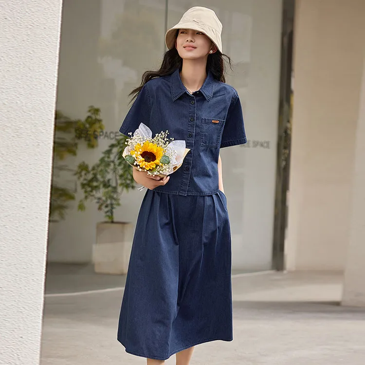 Demana Skirt Set Women's Navy Blue-2