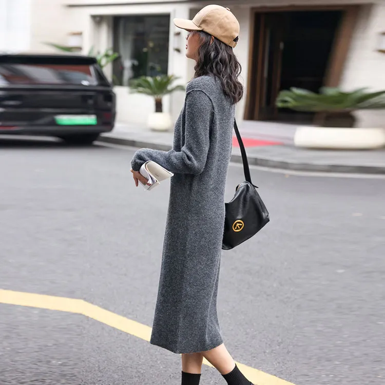 Demana Long Sleeved Dress Women's Dark Heather Gray-2