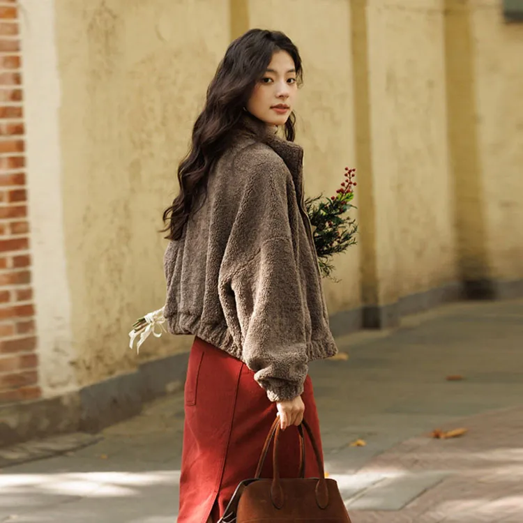 Demana Velvet feel Coat Women's Latte-2
