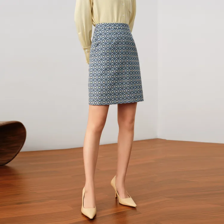 JZ Juzui Short Skirt Women's Flower Light Blue-2