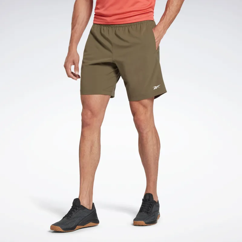 Reebok WORKOUT READY WOVEN Sports Shorts Men's Green-1
