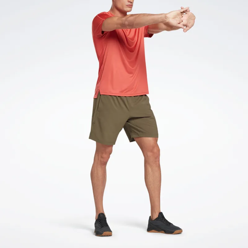 Reebok WORKOUT READY WOVEN Sports Shorts Men's Green-3